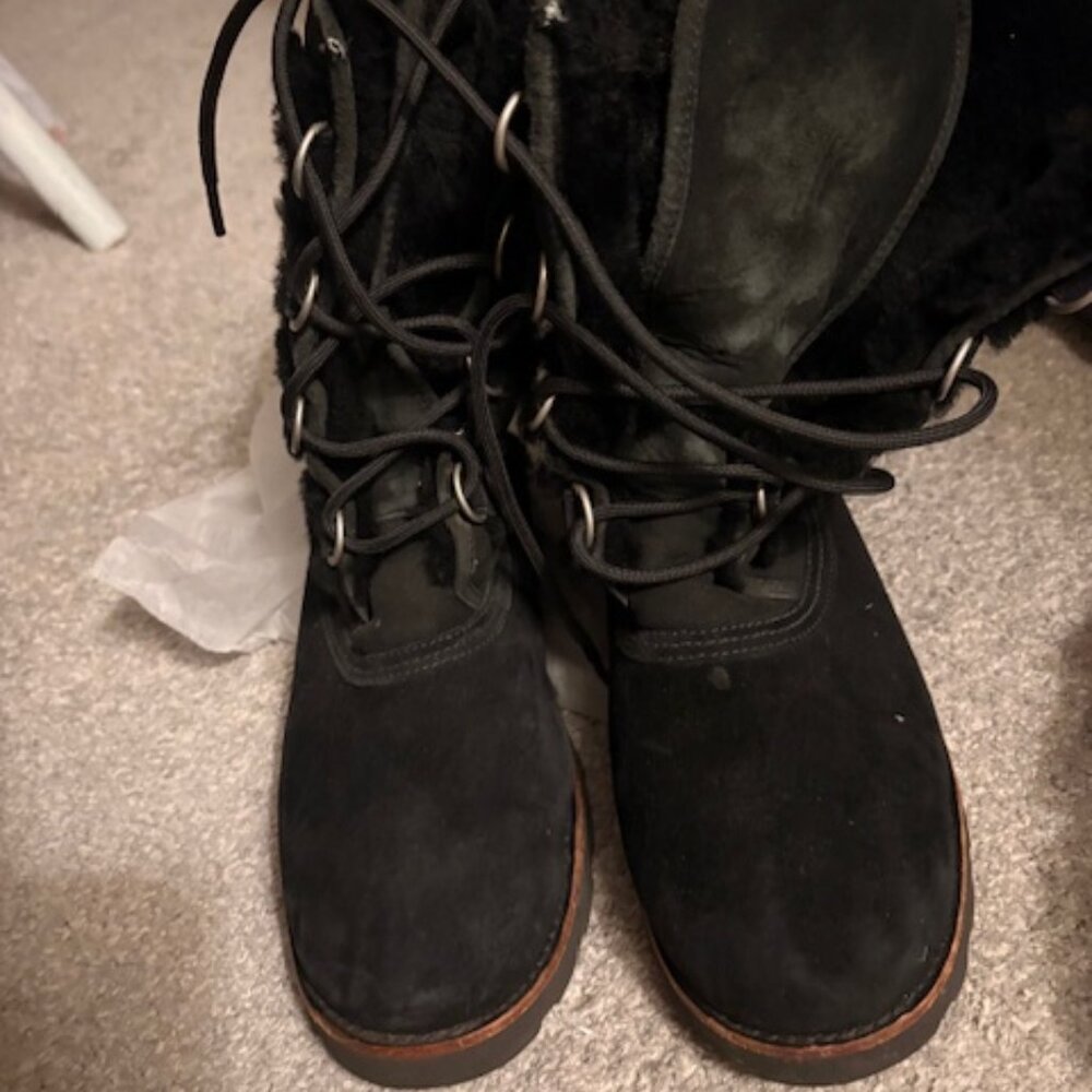 BLACK Ugg Lace up Boots